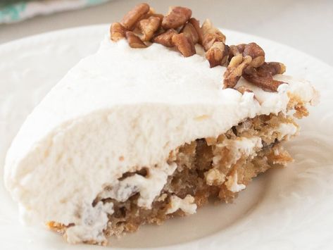 Angel Pecan Pie, Cinnamon Glaze Recipe, Meringue Crust, Brown Gravy Meatloaf, Oreo Crust Recipe, Pecan Pie Bars Easy, Pumpkin Gingerbread, Baked Carrots, Pecan Pie Bars