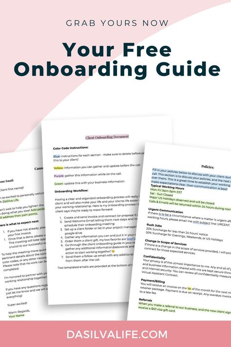 FREE Onboarding Guide: Google + ClickUp Doc Template - DaSilva Life. Learn how to onboard your clients with ease with this free onboarding guide! Includes a Google + ClickUp Doc templates. #clickuptemplates #businessorganization Onboarding Checklist Template, Employee Onboarding Checklist, Hr Onboarding Checklist, Client Onboarding Questionnaire, Onboarding Workflow Chart, Schedule Organization, Product Based Business, Life Board, Project Management Tools