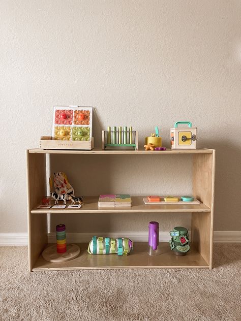 Diy Toy Shelf, Montessori Play Shelf, Diy Montessori Toy Shelf, Montesorri Shelves, 15 Month Montessori Shelf, 2 Year Montessori Shelf, Baby Montessori Shelf, Montessori Toy Shelf, Montessori Shelves