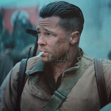 Brad Pitt Hair Fury, Pilot Haircut Men, Brad Pitt Fury Hair, Brad Pitt Fury Haircut, Fury Haircut, Brad Pitt Fury, Brad Pitt Haircut, Brad Pitt Hair, Military Haircut