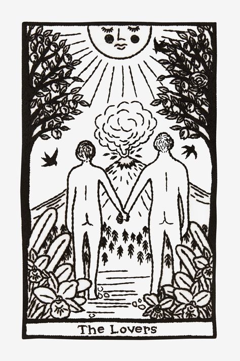 The Lovers - DMC Tarot The Lovers, Embroidery Transfers, Needlepoint Patterns, The Lovers, Embroidery Patterns Free, Knitting Kits, Needlepoint Kits, Crochet Kit, Baby Yarn