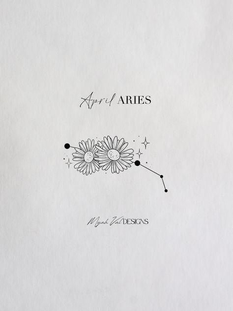 Artist: MyahVal Designs​​​​​​​​​   #digitalart  #artwork #tattooart #floralart #tattoos #floraltattoo #tattooideas #minimalist #tattoodesign #birthflower #birthflowers Tattoos For Aries, Cute Aries Tattoo, Aries Tattoo Minimalist, Aries Tattoo Ideas, Aries Tattoos, Ram Tattoo, Tattoo Minimalist, Aries Tattoo, Dream Tattoos