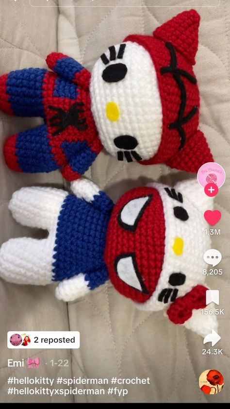 Things To Crochet My Boyfriend, Crochet Hello Kitty Stuff, Crochet Presents For Boyfriend, Things To Crochet For Friends, Crochet Animal Ideas, Crochet Gift Ideas For Friends, Crochet Cute Things, Crochet Room Decor Ideas, Crochet People