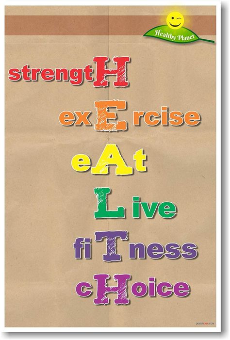 AmazonSmile : HEALTH - Strength, Exercise, Eat, Live, Fitness, Choice - NEW Health and Nutrition Poster : Office Products Nutrition Month Slogan, Flower Making With Paper, Health Slogans, Nutrition Poster, Health Magazine Cover, Nutrition Quotes, Nutrition Month, Mental Health Posters, Hanging Craft