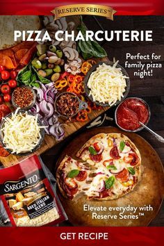 Get Sargento® cheese for this food board here! Pizza Charcuterie Board, Christmas Pizza, Pizza Roll, Charcuterie Inspiration, Charcuterie Cheese, Charcuterie Platter, Recipes Appetizers, Party Food Platters, Charcuterie And Cheese Board