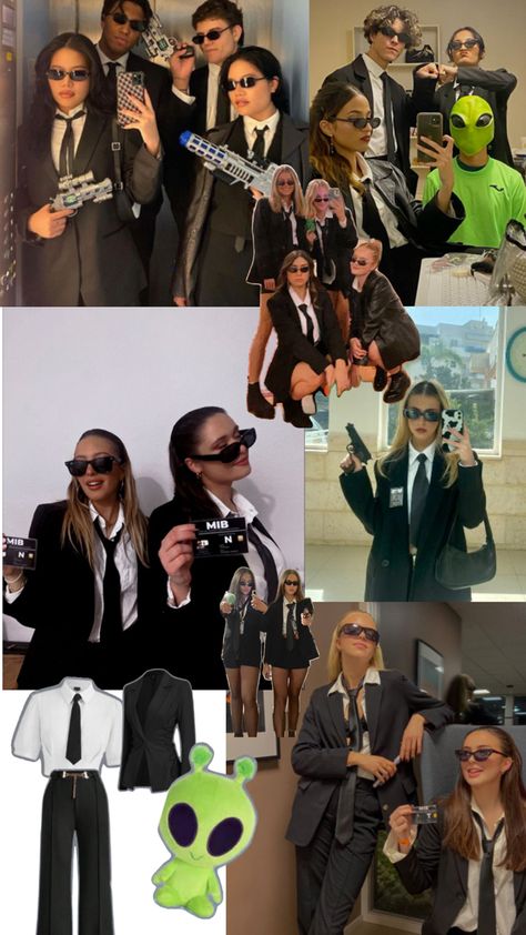 Men In Black Costume Ideas, Police Halloween Costumes, Black Halloween Costumes, Cute Group Halloween Costumes, Classy Halloween Costumes, Trio Halloween Costumes, Halloween Coustumes, Cute Couple Halloween Costumes, Halloween Party Outfits