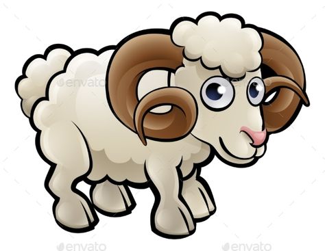 A ram farm animals cartoon character Ram Cartoon Drawing, Ram Animal Drawing, Ram Cartoon, Ram Clipart, Ram Animal, Ram Logo, Appliqué Ideas, Animals Cartoon, Mini Tattoo