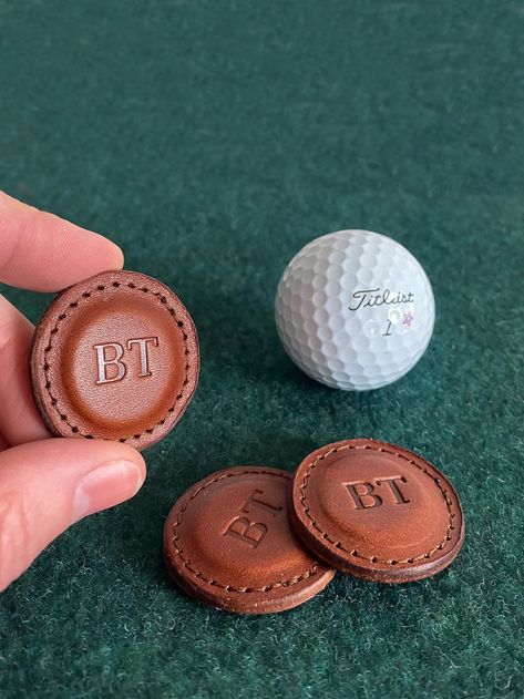 Premium Leather Golf Ball Marker SET OF 2 Made With 100% Full - Etsy Personalized Golf Gifts, Seabrook Island, Golf Decor, Marker Set, Golf Ball Markers, Personalized Golf, Best Wedding Gifts, Ball Markers, Proposal Gifts