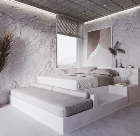 Concrete Bed, Interior Design Games, Floor Bed, Yanko Design, Best Interior Design, Autodesk 3ds Max, Luxury Apartments, Best Interior, Showcase Design