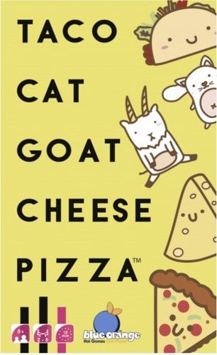 Taco Cat Goat Cheese Pizza a book by Dolphin Hat Games Taco Cat Goat Cheese Pizza, Pizza Card, Exploding Kittens Card Game, Goat Cheese Pizza, Still Game, Pizza Games, Taco Pizza, Taco Cat, Action Cards