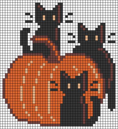 Alpha pattern #53654 | BraceletBook Pumpkin Cross Stitch Patterns, Pumpkin Cross Stitch, Halloween Cross Stitch Patterns, Pixel Crochet, Halloween Cross Stitches, Tapestry Crochet Patterns, Crochet Design Pattern, Cat Cross Stitch, Pixel Pattern