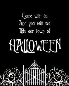 Free Halloween Town Printable - If you love The Nightmare Before Christmas, you will love displaying this Halloween Town printable in your home for Halloween! "This is Halloween, this is Halloween..." 30 Days Of Halloween, Nightmare Before Christmas Decorations, Halloween Party Printables, Nightmare Before Christmas Halloween, Hallowen Costume, Halloween Day, Halloween Quotes, Halloween Images, Halloween Inspiration