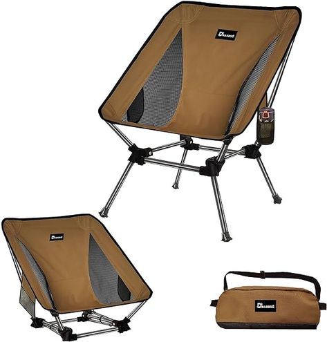 DRAXDOG Camping Chair, 2 Way Compact Backpacking Chair, Portable Folding Chair, Beach Chair with Side Pocket, Lightweight Hiking Chair Low Back Chair STAKCS (Coffee) Backpack Chair, Kursi Outdoor, Compact Chair, Backpacking Chair, Portable Camping Chair, Low Chair, Portable Chair, Foldable Chairs, Camping Chair