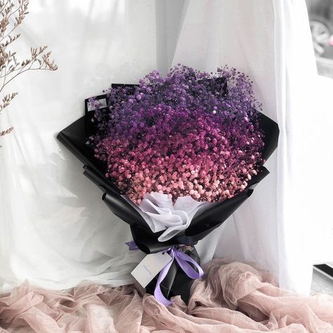 Violet Bouquet, Luxury Flower Bouquets, Fancy Flowers, Boquette Flowers, Flower Gift Ideas, Baby Breath, Baby S Breath, Flowers Bouquet Gift, Nothing But Flowers