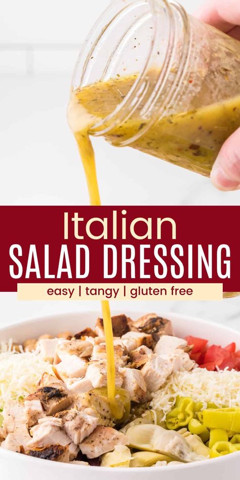 Zesty Italian Dressing Recipe, Italian Dressing Recipes, Salad With Balsamic Dressing, Homemade Italian Dressing, Zesty Italian Dressing, Vegetarian Italian, Italian Chopped Salad, Easy Pasta Salad Recipe, Salad Dressing Recipes Homemade