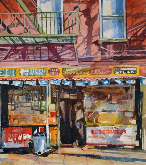 David Morris Art, Storefront Painting, Gcse Artists, Alevel Art, David Morris, Architecture Artists, Art Alevel, Gcse Art Sketchbook, City Sketch