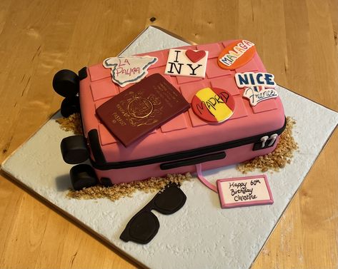 Travel Cakes, Luggage Cake, 39 Birthday, Suitcase Cake, Travel Cake, 39th Birthday, 50th Bday, Candy Crafts, Cakes For Boys