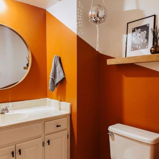 Earthen Jug SW 7703 | Orange Paint Colors | Sherwin-Williams Peach Paint Colors, Orange Paint Colors, Brown Paint Colors, Sherwin Williams Paint Colors, Orange Paint, White Paint Colors, Brown Paint, Paint Projects, English Design