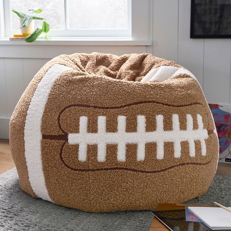 Football Bean Bag, Football Rooms, Football Bedroom, Boys Playroom, Kids Dressers, Sports Room, Big Boy Room, Bag Chair, Lounge Seating