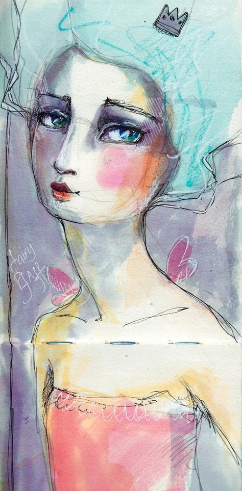 Multimedia Art Ideas, Gravity Drawing, Jane Davenport Faces, Jane Davenport Watercolors, Watercolor Landscape Tutorial, Collage People, Faces To Paint, Face Illustrations, Karen Campbell