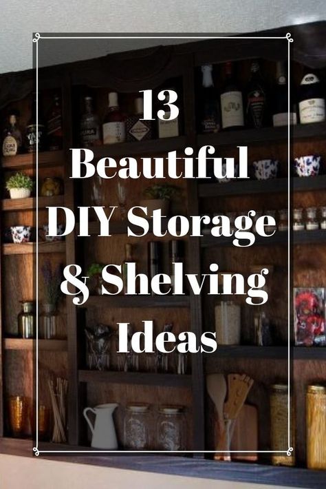 13 Beautiful DIY Storage & Shelving Ideas - Give your shelving a lovely update with these 13 gorgeous upcycled shelving projects. #diy #shelving #storage #diystorage #shelving #diyshelving #diy #creative #upcycle Cool Shelving Ideas, Cheap Shelving Ideas, Storage Shelving Ideas, Diy Shelving Unit, Diy Shelving Ideas, Diy Cubby, Storage Shelves Diy, Diy Display Shelf, Diy Shelves Easy