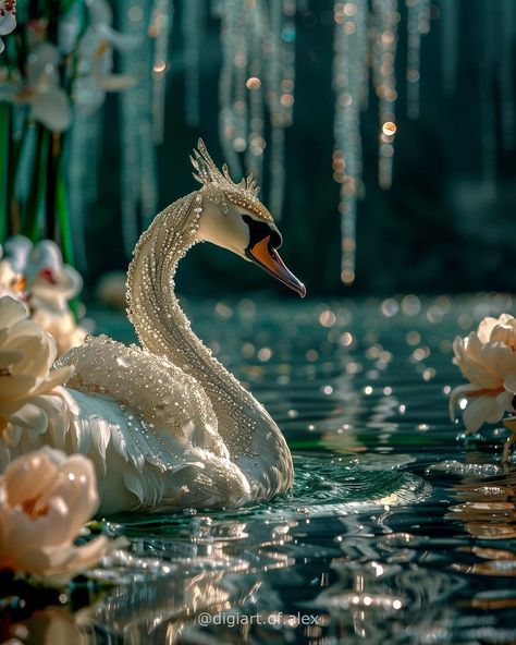 Photo Wallpaper Bedroom, Swan Beauty, Forever Wallpaper, Swan Pictures, Swan Love, Swans Art, Beautiful Swan, Mermaid Painting, Rare Animals