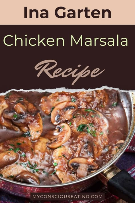 Chicken Marsala in pan with sauce Olive Garden Marsala Chicken, Giada De Laurentiis Chicken Marsala, Recipes Using Marsala Wine, Authentic Italian Chicken Marsala, Chicken Marsala Casserole Recipe, Chicken Marsala Ina Garten, Authentic Chicken Marsala, Chicken And Wine Recipes, Crockpot Chicken Marsala Recipes