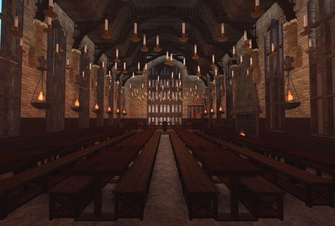 Hogwarts Bloxburg Build, Roblox Orphanage, Bloxburg Orphanage Layout, Harry Potter Bloxburg, Orphanage Layout, Bloxburg Hogwarts, Orphanage Bloxburg, Dark Academia House Interior, Bloxburg Church