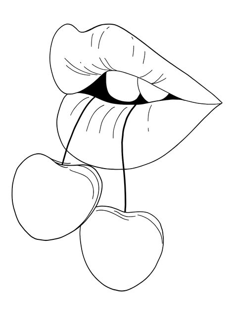 Lips - Lol Coloring Pages Paint And Sip Outline, Baddie Coloring Pages Easy, Lips Coloring Pages, Line Art Drawings Easy, Lips Line Art, Lips Outline, Baddie Coloring Pages, Lip Drawings, Tattoo Coloring Pages