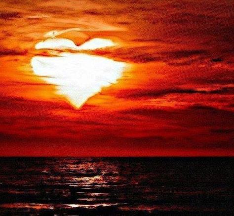 Heart shaped sunset ice the ocean Lost Soulmate, Heart In Nature, I Love Heart, Heart Images, Happy Heart, Sunset Beach, Heart Soul, Beautiful Heart, Heart Art