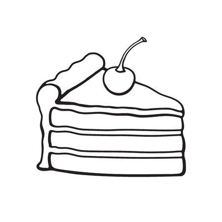 Cake Slice Drawing, Cake Drawing, Simple Cake, Cake Logo, Cake Slice, Easy Cake, Easy Drawings, Tattoos, Cake