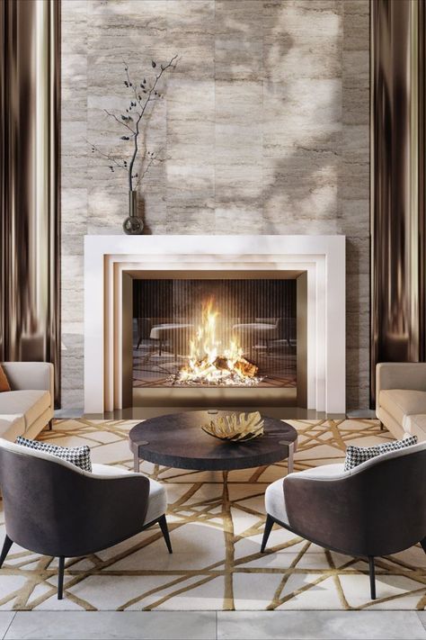 Dreamy Living Room, Fireplace Feature Wall, Luxury Fireplace, Classic Fireplace, Poker Room, Classic Living Room, Top Interior Designers, Contemporary Home Decor, Living Room With Fireplace