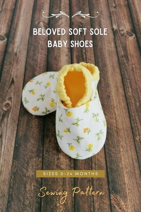 Beloved Soft Sole Baby Shoes sewing pattern (0-24 months). These baby shoes are super soft, light weight, and easy to put on. They'll also stay on wiggly feet thanks to the designers pattern including elastic at the ankle. The designer has included a non-slip sole on these beautiful Baby Shoes so they are perfect for your baby's first steps. This tutorial includes what you have to do to make the baby shoes with hidden seams. SewModernKids Baby Shoes Diy Pattern, Baby Shoes Tutorial, Soft Baby Shoes, Baby Booties Free Pattern, Baby Shoes Diy, Baby Clothes Patterns Sewing, Soft Sole Baby Shoes, Baby Shoes Pattern