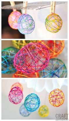 String Easter Eggs, Diy – Velikonoce, Easter Crafts For Toddlers, Easter Egg Crafts, Ideas For Easter Decorations, Easter Decorations Dollar Store, Easter Projects, Ideas For Easter, Egg Crafts