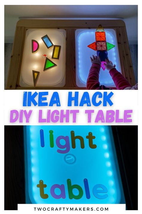 How to convert the Ikea Flisat into a DIY light table for less than $20! Light Table For Kids, Diy Light Table, Ikea Flisat Table, Flisat Table, Ikea Flisat, Table Ikea, Ikea Table, Rainbow Blocks, Kids Activity Table