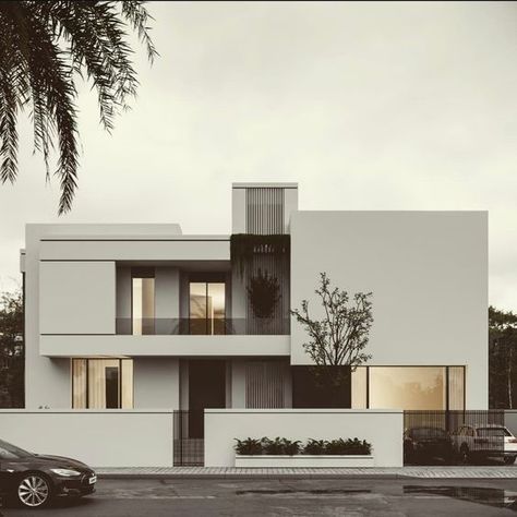 Scandanavian House Design Exterior, Minimalist Architecture Exterior, Minimalist Exterior House Design, Minimalist Facade, Modern Facade Design, Villa Facade Design, Contemporary Facade, Villa Architecture, Modern Facade