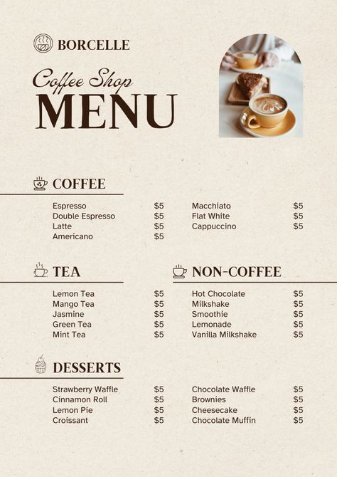 Coffee Shop Door, Cafe Design Inspiration, Coffee Menu Design, Starting A Coffee Shop, Mango Tea, Cafe Menu Design, Coffee Shop Menu, Menue Design, Strawberry Waffles