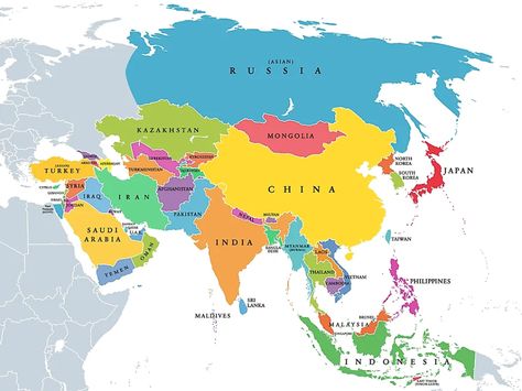 Countries Of Asia, Vietnam Map, Asia Continent, Asian Continent, North Asia, Physical Map, Asia Map, Kartu Valentine, Geography Lessons