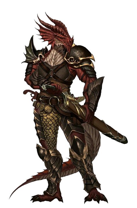 Half Red Dragon Dragonborn Fighter - Pathfinder PFRPG DND D&D d20 fantasy Dnd Dragonborn, Dragon Born, Karakter Disney, Dragon King, Dungeons And Dragons Characters, Dnd Art, Wow Art, High Fantasy, Fantasy Warrior