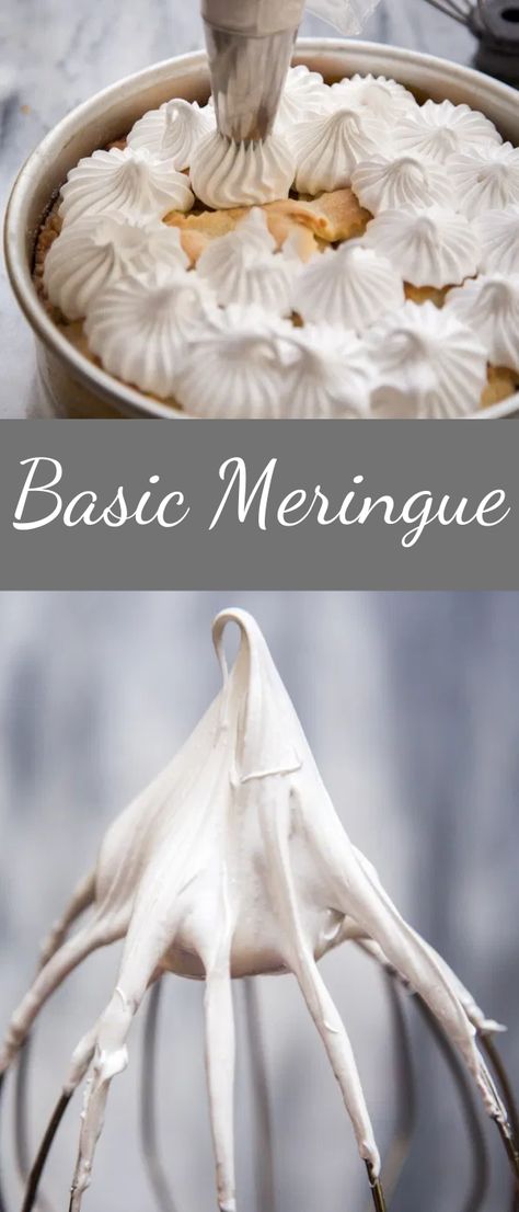 Easy Merange Recipe, Easy Mirangue Recipe, Meringue For Cake Decoration, Pie Meringue Recipe Egg Whites, Mirange Topping, Merangue Recipe Without Cream Of Tarter, Meringue Topping For Pies, Merangue Recipe For Pie, Meringe Dessert