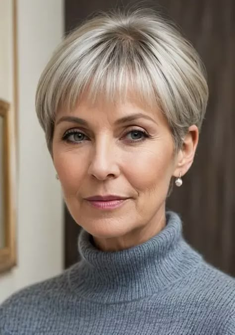 Feathered Chic Pixie Textured Layers Feather Pixie Haircut, Over 50 Short Hairstyles For Women, Hairstyles Over 60 Older Women New Looks, Short Hairstyles Older Women, Undercut For Women, Short Haircuts Fine Hair, Short Wedge Hairstyles, Timeless Hairstyles, Chic Short Hair