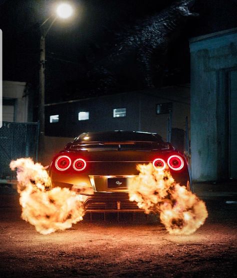 #R35 #GTR #JDMLegends #Nissan #Godzilla #Flames Gtr Flames, Gtr Nissan, R35 Gtr, Tuner Cars, Supercars, Godzilla, Gq, Nissan, Garage