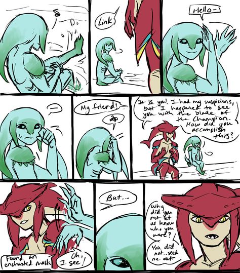 10yrsy art — there’s no substantial content for Zora!Link so i... Prince Sidon X Link Comic, Sidon X Link Comic, Sidlink Fanart, Prince Sidon X Link, Link Sidon, Sidon X Link, Link Funny, Prince Sidon, Legend Of Zelda Characters