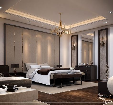 Ideas Habitaciones, Luxury Bedroom Design, Bedroom Bed Design, Trendy Bedroom, False Ceiling Design, Contemporary Living Room, Contemporary Bedroom, Beautiful Bedrooms, Luxurious Bedrooms