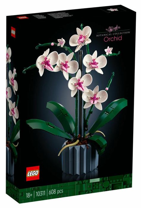 Lego Orchid, White And Pink Flowers, Projects For Adults, Plant Display, Lego Pieces, Botanical Collection, Lego Creator, Toy Blocks, Lego Building