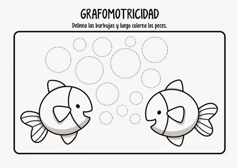 grafomotricidad circulos peces - Orientación Andújar - Recursos Educativos Tracing Worksheets Preschool, Home Daycare, Petite Section, Sea Theme, Tracing Worksheets, Fine Motor Activities, Motor Activities, Kindergarten Math, Preschool Worksheets