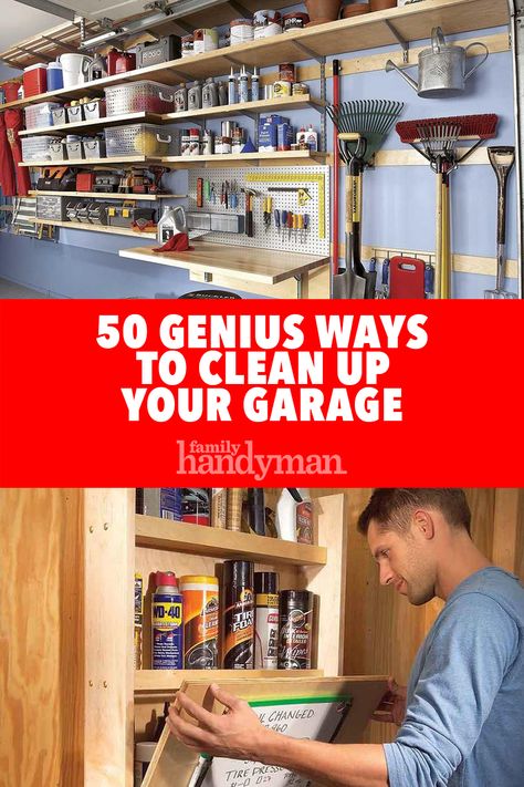 Arbejdsplads Garage, Garage Hacks, Garage Workshop Layout, Garage Storage Ideas, Garage Organization Tips, Garage Organisation, Storage Shed Organization, Overhead Garage Storage, Garage Workshop Organization