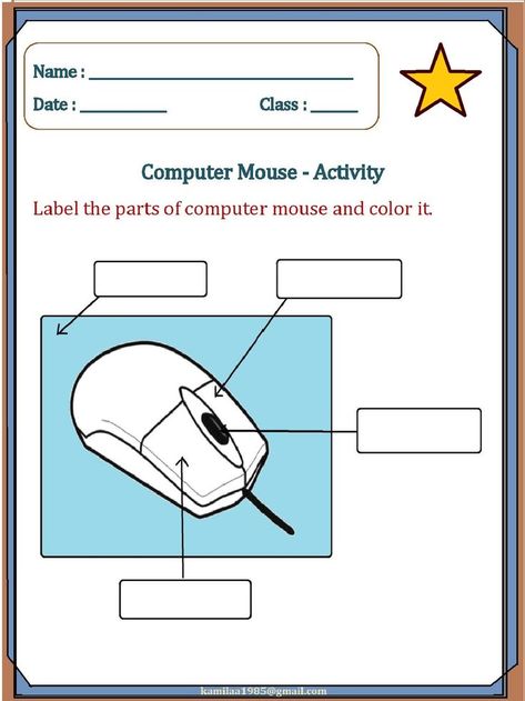 Computer Worksheet For Class 1, Parts Of Computer, Computer Activities For Kids, Computer Exam, School Computer Lab, Computer Lab Lessons, Computer Lab Classroom, Computer Notes, Teaching Computers