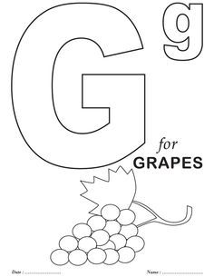 G Coloring Pages, Letter G Crafts, Kindergarten Coloring Sheets, Coloring Letters, Alphabet Letter Crafts, The Letter G, Scooby Snacks, Abc Coloring Pages, Preschool Coloring Pages