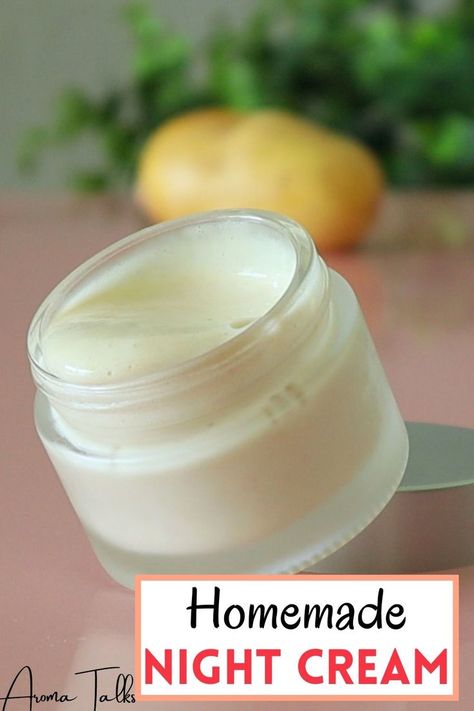 Homemade night cream for all skin types Homemade Night Cream, Diy Night Cream, Skin Care Home Remedies, Night Face Cream, Homemade Face Cream, Diy Cream, Dry Skin Body, Buy Skincare, Winter Skin Care